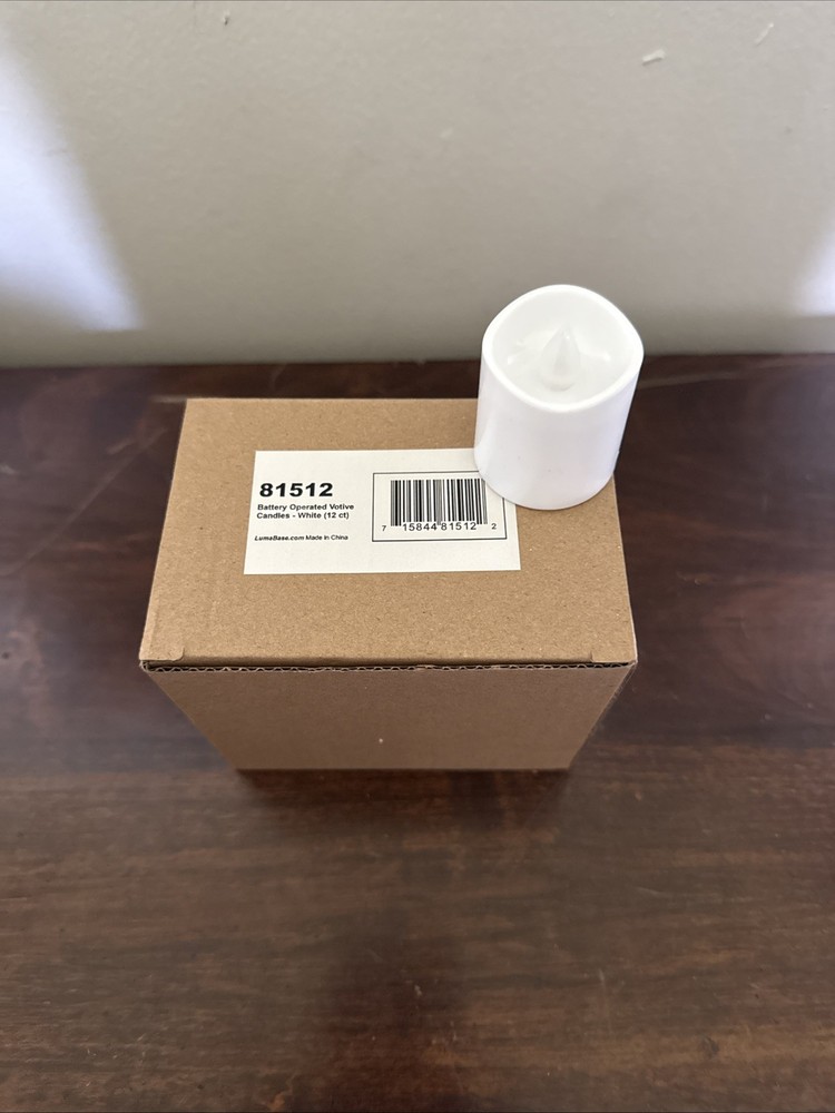 LUMABASE 1.5 in. Warm White Votive LED Candles – (12) Flickering Votives Per Box
