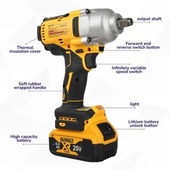 For DeWALT DCF900 20V Brushless Impact Wrench 1/2″ 1898Nm High Torque Cordless
