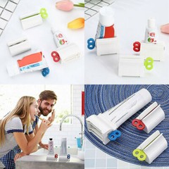 Toothpaste Squeezer Bathroom Tube Easy Stand Dispenser Rolling Holder Seat Lot