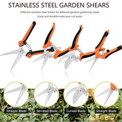 4 Pack Garden Pruning Shears, Stainless Steel Handheld Scissors Set With Gloves