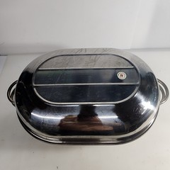 Himark Stainless Steel Oval Roaster Roasting Pan With Lid Rack 18″ X 12.5″