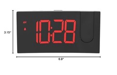 GOLOZA Projection Alarm Clock, Digital 7*3*1.5in, Red Digit+red