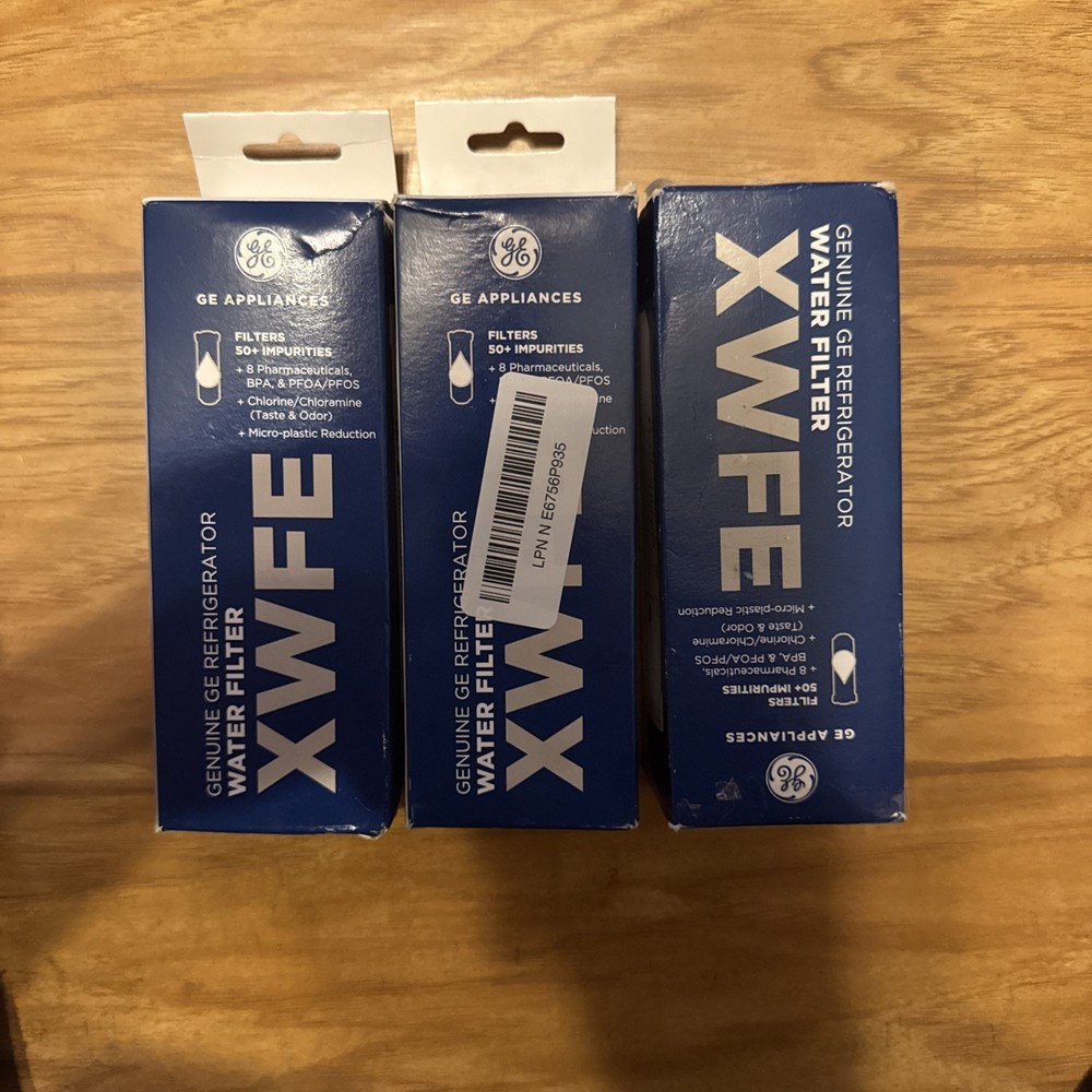 3 Pack GE XWFE AUTHENTIC Refrigerator Replacement Water Filter With RFID Chip