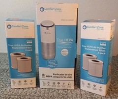 Clean Compact Travel HEPA Air Purifier 3 Speed Dust Dander W 2 Packs Filters