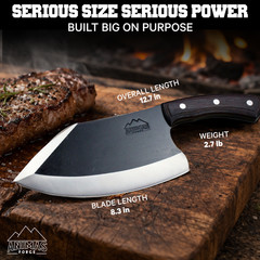 Animas Forge Dynamite Cleaver 8” Hand Forged High Carbon Steel Knife in Wood Box