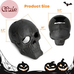 Fire Pits 10″ Imitated Human Metal Skull Decoration for Indoors Outdoors Campfir