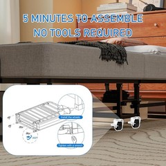HMLAND Rollaway Bed Folding Bed with 6cm Foam Mattress for Adults & Guest
