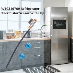 1 Pcs W10316760 Refrigerator Thermistor Sensor w/ Clip AP4538142 WP10316760