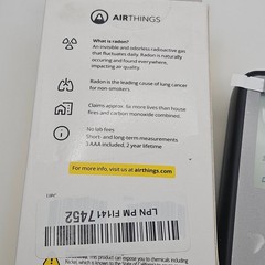 Airthings Corentium Home Digital Radon Detector open box air quaity monitor