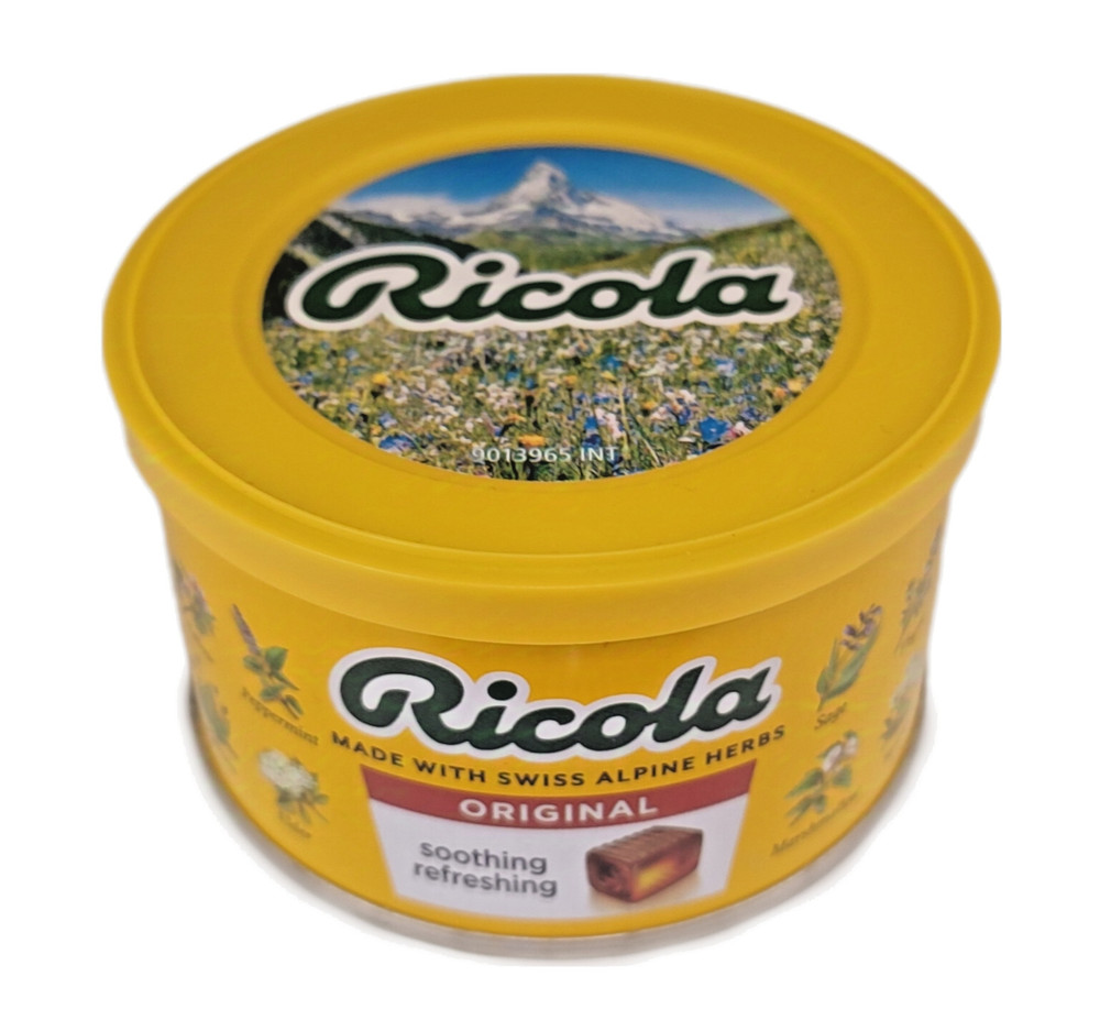 Ricola Swiss Alpine Herbs Candy Original Flavor 100g Tin Soothing Refreshing