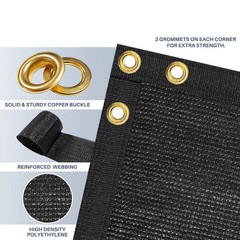 6X50ft Privacy Fence Cover Screen Fencing Mesh Shade Cover for Garden Yard Black