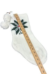 Snowflake Jacquard Knit Christmas Stocking Cream/Green/Red – Hearth & Hand NWT