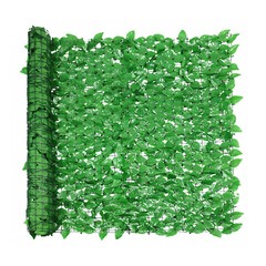 58in Artificial Faux Light Green Laurel Leaf Privacy Hedge with Mesh Backing