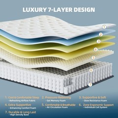 Queen Mattress 12 Inch Queen Size Mattresses in a Box Memory Foam Hybrid Bed Mat