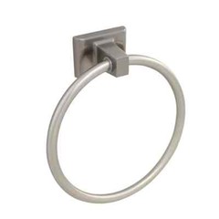 LOT OF 2 Towel Ring Brushed Nickel- Square Style #62070