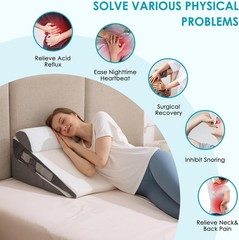 Wedge Pillow Set for Sleep Recovery Acid Reflux Snoring Pain Relief Bed Wedge