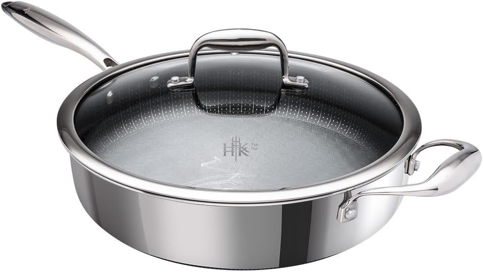 Hell’s Kitchen Hybrid Tri-Clad 4 Qt Sauté Pan w/ Lid | Nonstick PFAS-Free Used
