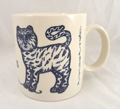 Taylor & NG CHAT ET SOURIS Cat & Mouse 3-7/8” High Ceramic Coffee Mug 1979