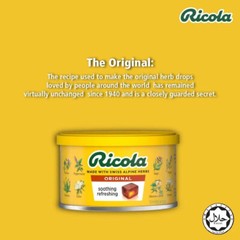 Ricola Swiss Alpine Herbs Candy Original Flavor 100g Tin Soothing Refreshing