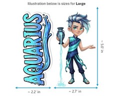 Aquarius Sticker and Magnet – the Water-Bearer Horoskins™ – Zodiac Air Sign | Wa