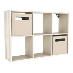 16.34 In. H X 23.98 In. W X 6.02 In. D Bleached Walnut Wood Mini 6-Cube Storage