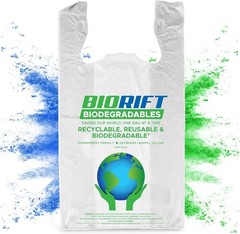 Biorift 1000ct Large T-Shirt Bags | Durable Grocery Shopping Bags | Made in USA