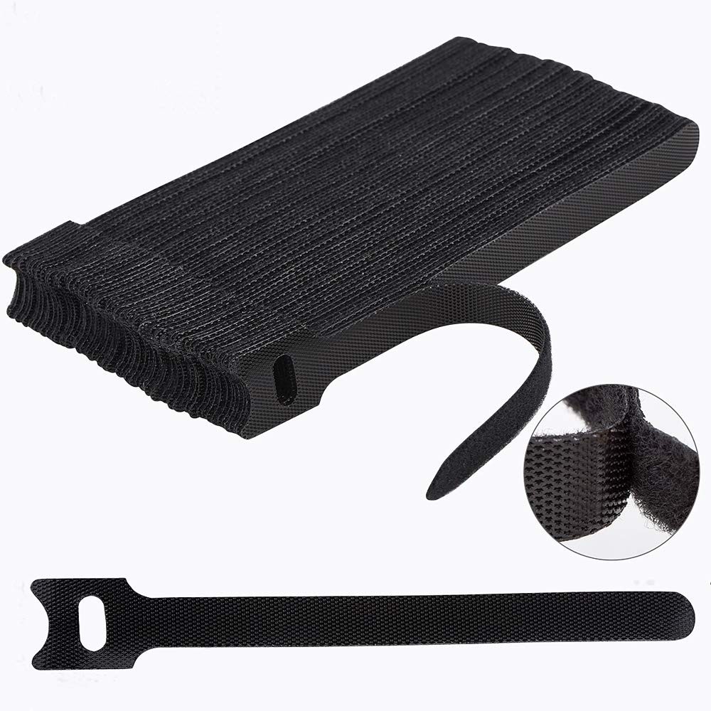 Nettbe 60 PCS 6 Inches Reusable Cable Ties, Adjustable 6inches-60PCS, Black