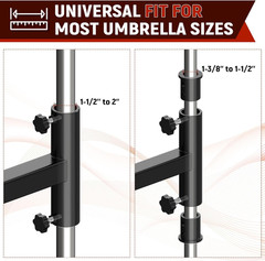 Heavy-Duty Hitch Mount Umbrella Holder – Adjustable Length (38″ & 26.5″) – Fits