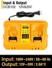 2Pack For DeWalt 20V 20 Volt Max XR 12.0AH Lithium Battery DCB206-2/Dual Charger