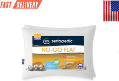 Sertapedic No-Go-Flat Bed Pillow, Standard/Queen, 2 Pack