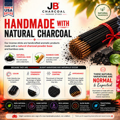 Incense Sticks 9″ Bulk Citronella Charcoal Hand Dipped Long Lasting USA Made