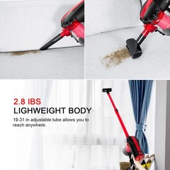 MOOSOO Bagless , 17000PA Strong Suction, 23Ft Cord,Stick Vacuum Cleaner D20/D600