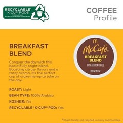 McCafé Breakfast Blend Coffee Keurig K-Cup Pods, Light Roast, 96 Count