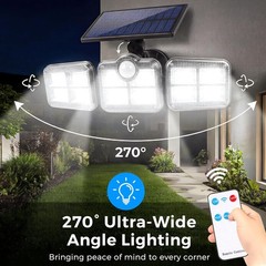 2 Pack LED Solar Lights 3-Head Outdoor Waterproof Motion Sensor Security Lamp