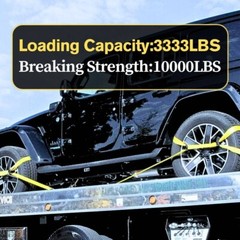 8 Point Roll Back Vehicle Tie Down Kit w/Chain Tails On Both Ends for Tow Truck