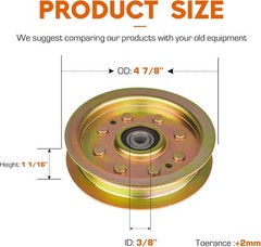 Durable 756-04129 Idler Pulley for Troy-Bilt & Cub Cadet, Easy Installation