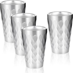4 Pack Stainless Steel Double Wall Cups, 16 oz Insulated Tumbler, Unbreakable…