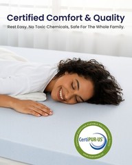LOUNJ 2″ 3″ Gel Memory Foam Mattress Topper, Twin Twin XL Full | Made in USA