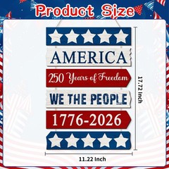 250 Years Anniversary America Door Sign 4th of July Decorations Patriotic Wall D