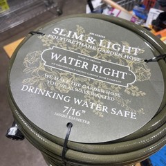 Water Right 50 ft. 7/16 in. Garden Hose 400 Series Slim And Light- Olive