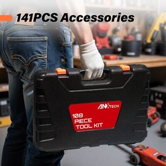141 Piece Tool Set Auto Repair Tool Socket Wrench Household Portable Toolbox