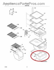 Crisper Pan Drawer ( Bottom ) Compatible with FRIGIDAIRE Refrigerator 240351207