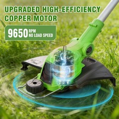 Electric Cordless Grass String Trimmer Lawn Edger Weed Wacker Cutter & 2 Battery