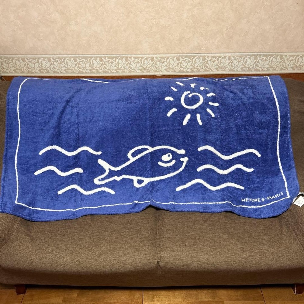 HERMES Beach Towel 148cm(58in) × 87cm(34in) Without BOX