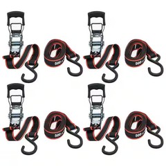 12 ft. x 1 in. Ratchet Tie-Down Straps with S-Hook (4-Pack)