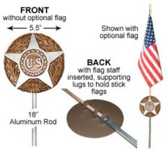 Collins Flags – Aluminum Memorial Marker & Flag Holder