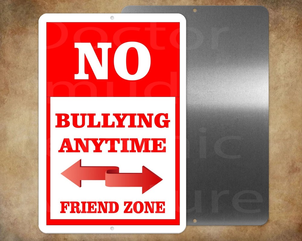 School Teachers Principals NO BULLYING ANYTIME Friend Zone 8 x 12″ metal sign,