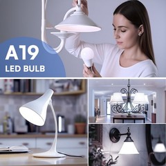 4/6/12/24Pack A19 LED Bulbs 15W 100W Equivalent Daylight 5000K, E26 Base 120V