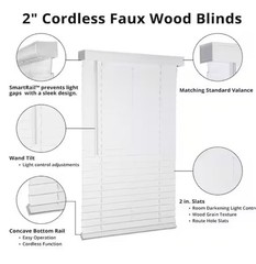 Home Decorators White Cordless 2” Faux Wood Blinds – Multiple Sizes