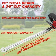 22″ Cordless Hedge Trimmer for Milwaukee M18 Battery (Tool Only)